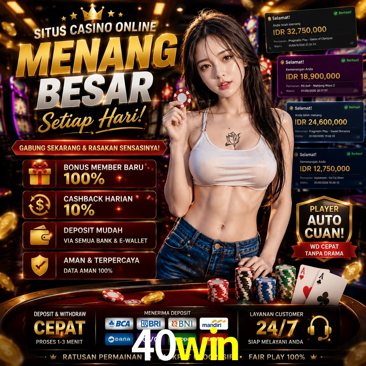 40win slots no app