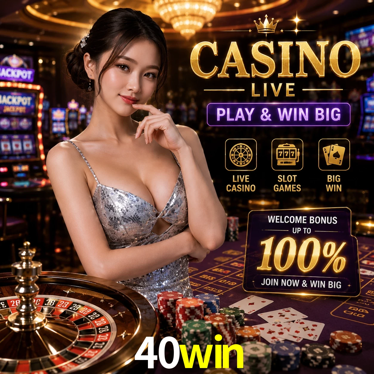 Aplicativo móvel 40win para iOS e Android
